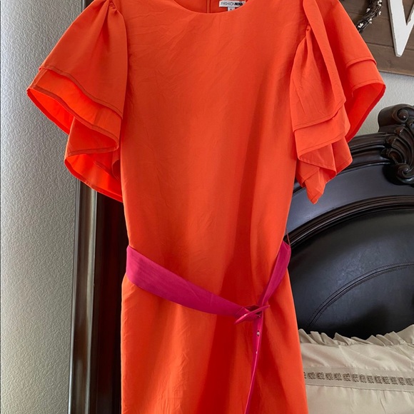 Color Block Ruffle Dress -Small - Picture 2 of 2